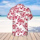 Coors Light Hawaiian Shirt Hibiscus Flower Pattern Beach Lovers Gift