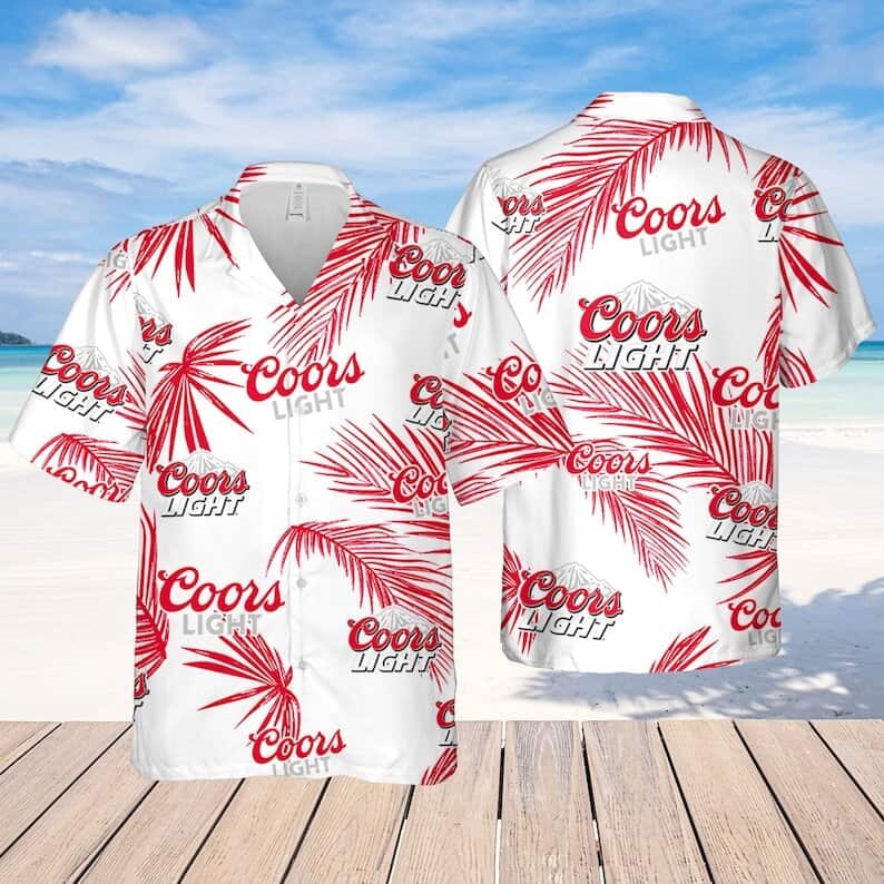 Coors Light Hawaiian Shirt Palm Leaves Pattern Gift For Beach Trip Coors Light Hawaiian Shirt Palm Leaves Pattern Gift For Beach Trip