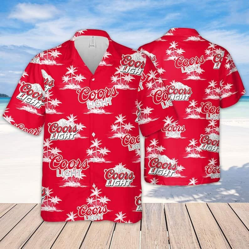 Summer Vibes Coors Light Beer Hawaiian Shirt Coconut Island Pattern