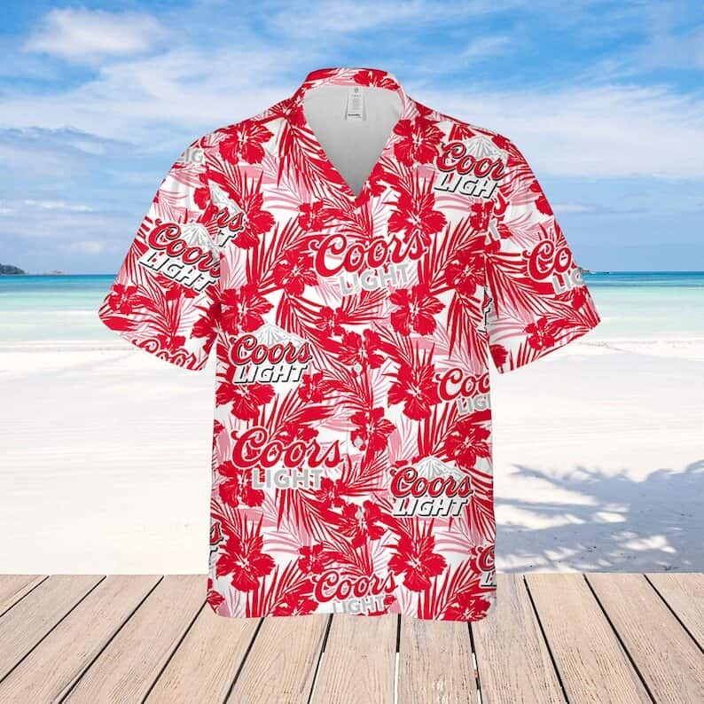 Coors Light Beer Hawaiian Shirt Tropical Flower Pattern Gift For Beach Vacation Coors Light Beer Hawaiian Shirt Tropical Flower Pattern Gift For Beach Vacation