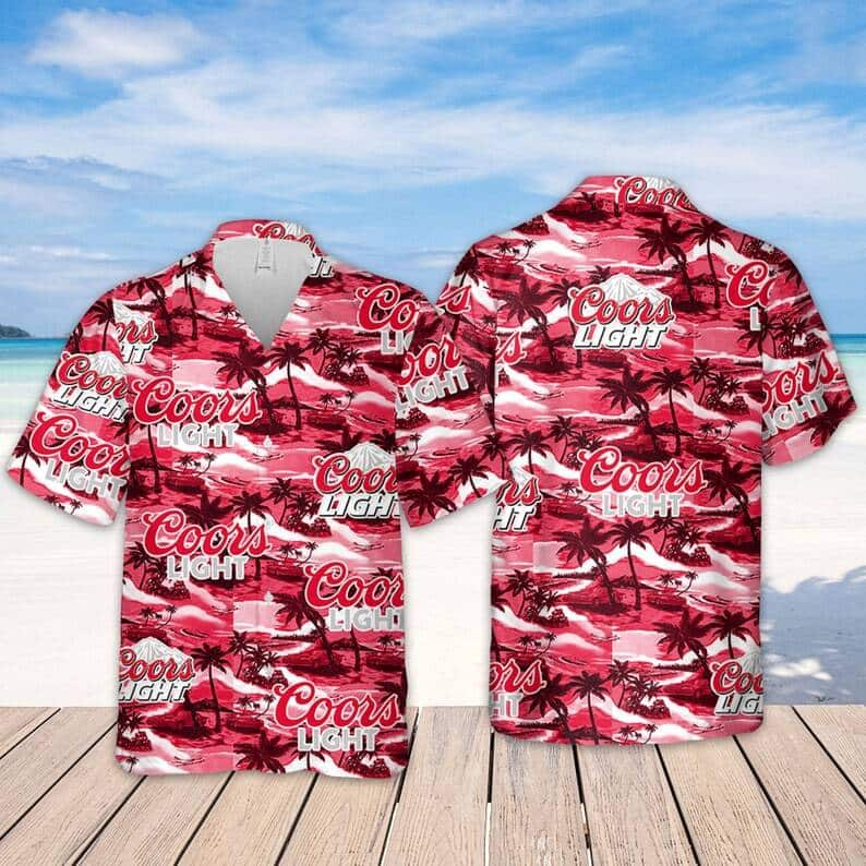 Coors Light Hawaiian Shirt Sea Island Pattern Beach Gift For Friend