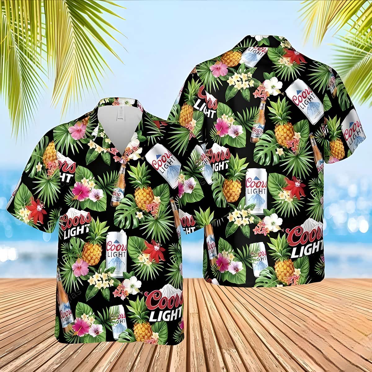 Coors Light Hawaiian Shirt Tropical Pattern Summer Gift For Beach Lovers Coors Light Hawaiian Shirt Tropical Pattern Summer Gift For Beach Lovers