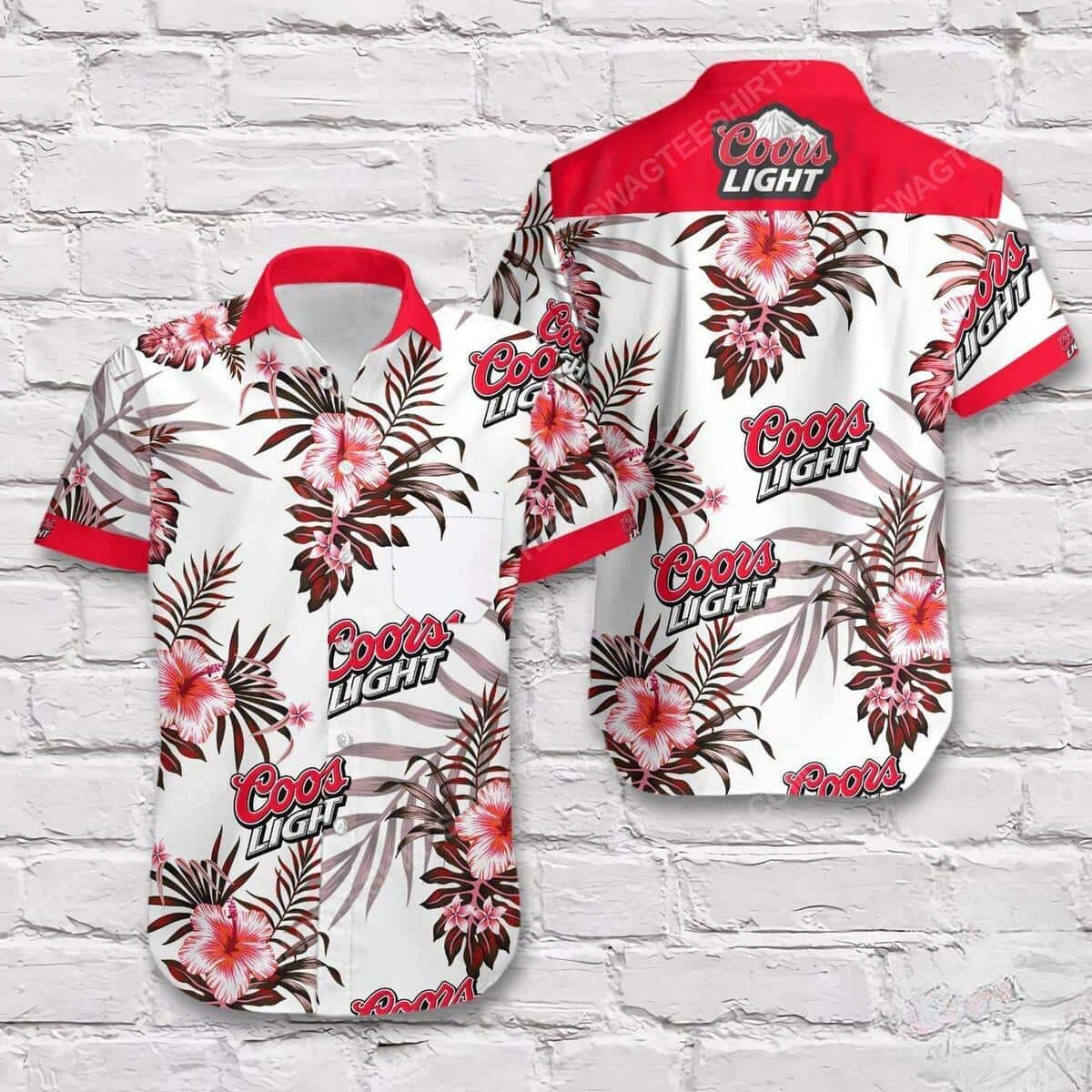 Coors Light Beer Flower Tropical Hawaiian Shirt