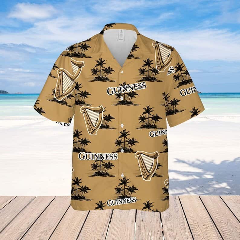 Guinness Hawaiian Shirt Coconut Island Pattern Beer Lovers Gift Guinness Hawaiian Shirt Coconut Island Pattern Beer Lovers Gift