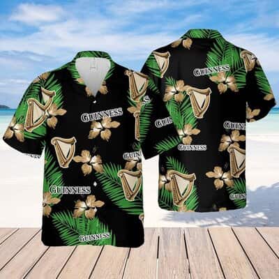 Guinness Hawaiian Shirt Hibiscus Flower Palm Leaf Gift For Beach Trip Guinness Hawaiian Shirt Hibiscus Flower Palm Leaf Gift For Beach Trip