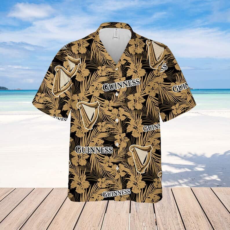 Guinness Hawaiian Shirt Tropical Flower Pattern Beer Lovers Gift Guinness Hawaiian Shirt Tropical Flower Pattern Beer Lovers Gift
