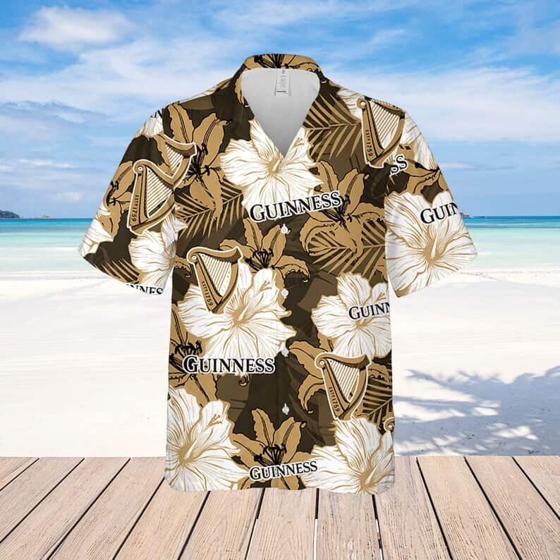 Guinness Beer Hawaiian Shirt Tropical Pattern Practical Beach Gift Guinness Beer Hawaiian Shirt Tropical Pattern Practical Beach Gift