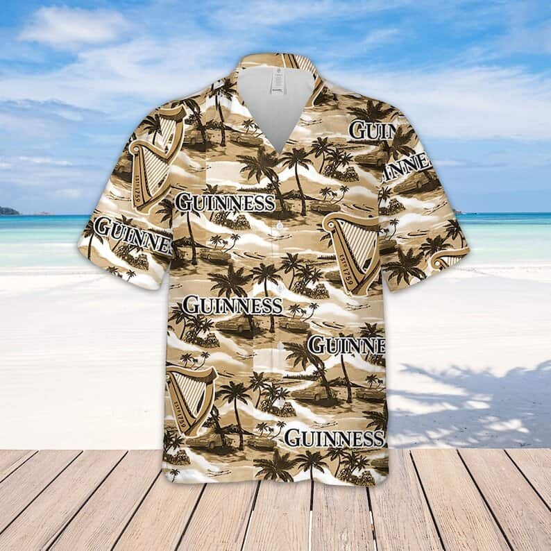 Guinness Hawaiian Shirt Sea Island Pattern Beer Gift For Beach Lovers Guinness Hawaiian Shirt Sea Island Pattern Beer Gift For Beach Lovers