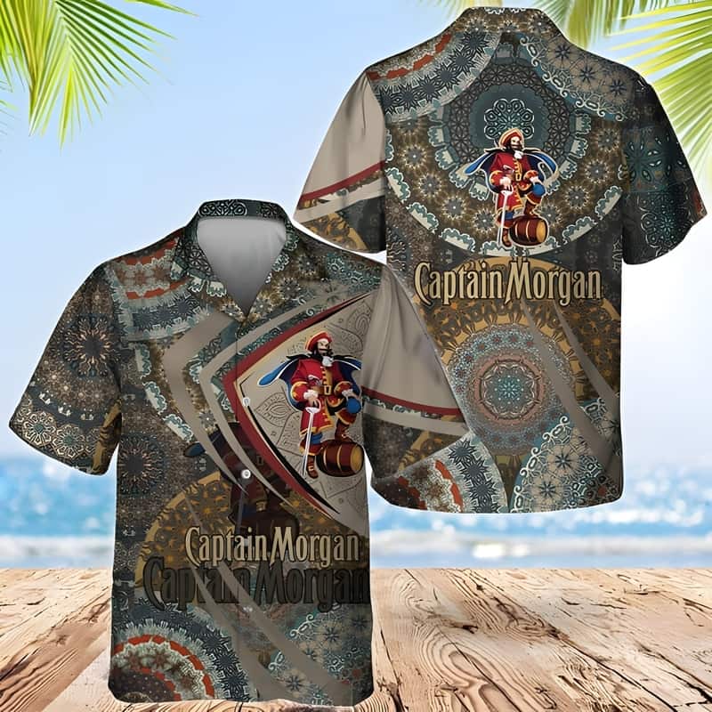 Mandala Pattern Captain Morgan Hawaiian Shirt Mandala Pattern Captain Morgan Hawaiian Shirt