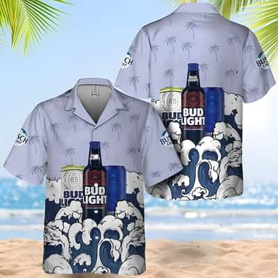 Summer Waves Bud Light Hawaiian Shirt Gift For Beach Trip Summer Waves Bud Light Hawaiian Shirt Gift For Beach Trip