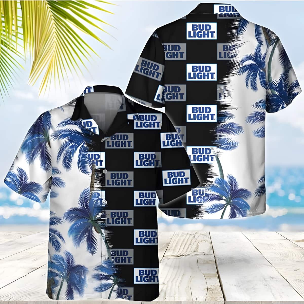 Bud Light Hawaiian Shirt Palm Trees Beer Gift For Beach Lovers Bud Light Hawaiian Shirt Palm Trees Beer Gift For Beach Lovers