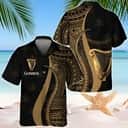 Guinness Beer Hawaiian Shirt Gold Polynesian Blend Tropical Coconut Tree Pattern Guinness Beer Hawaiian Shirt Gold Polynesian Blend Tropical Coconut Tree Pattern