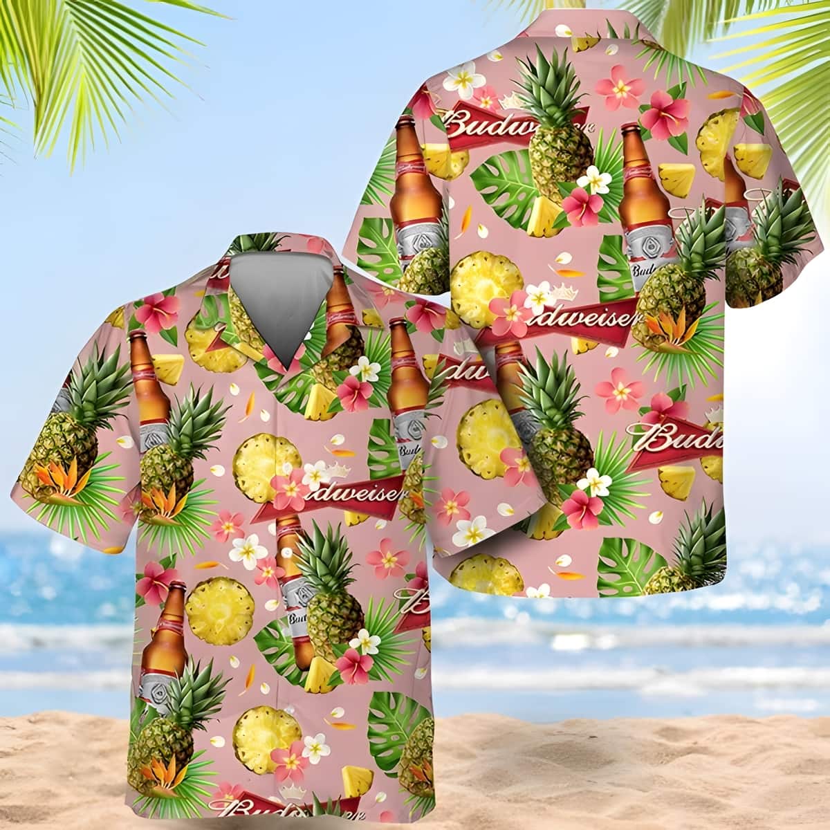 Budweiser Beer Hawaiian Shirt Tropical Pattern Beach Lovers Gift