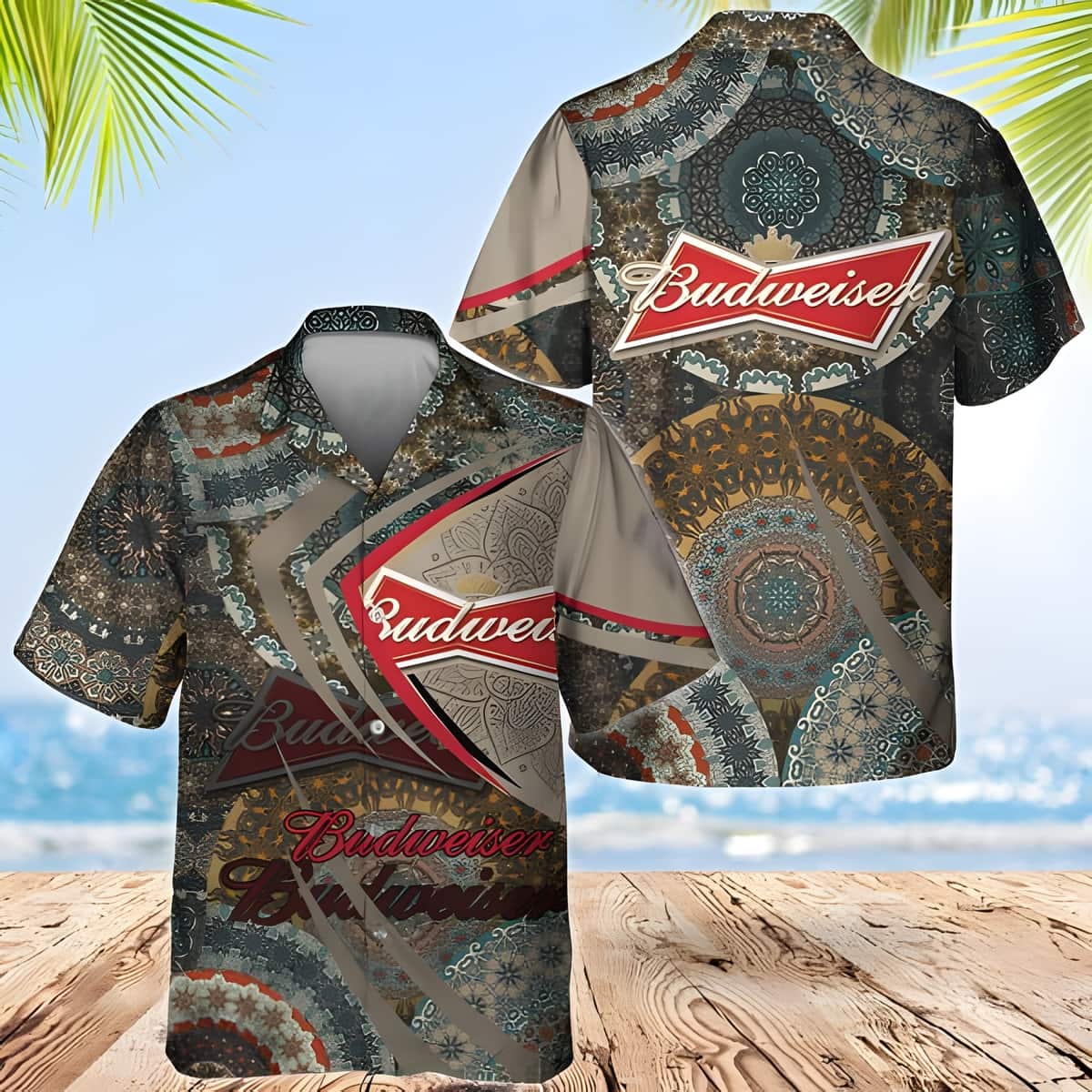 Boho Mandala Pattern Budweiser Beer Hawaiian Shirt