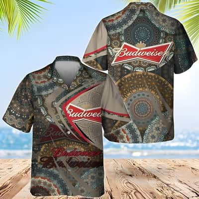 Boho Mandala Pattern Budweiser Beer Hawaiian Shirt Boho Mandala Pattern Budweiser Beer Hawaiian Shirt