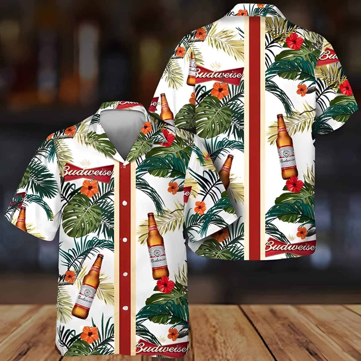 Budweiser Hawaiian Shirt Tropical Summer Flowers Beer Gift For Beach Lovers