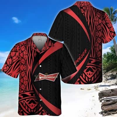 Polynesian Samoan Pattern Budweiser Beer Hawaiian Shirt
