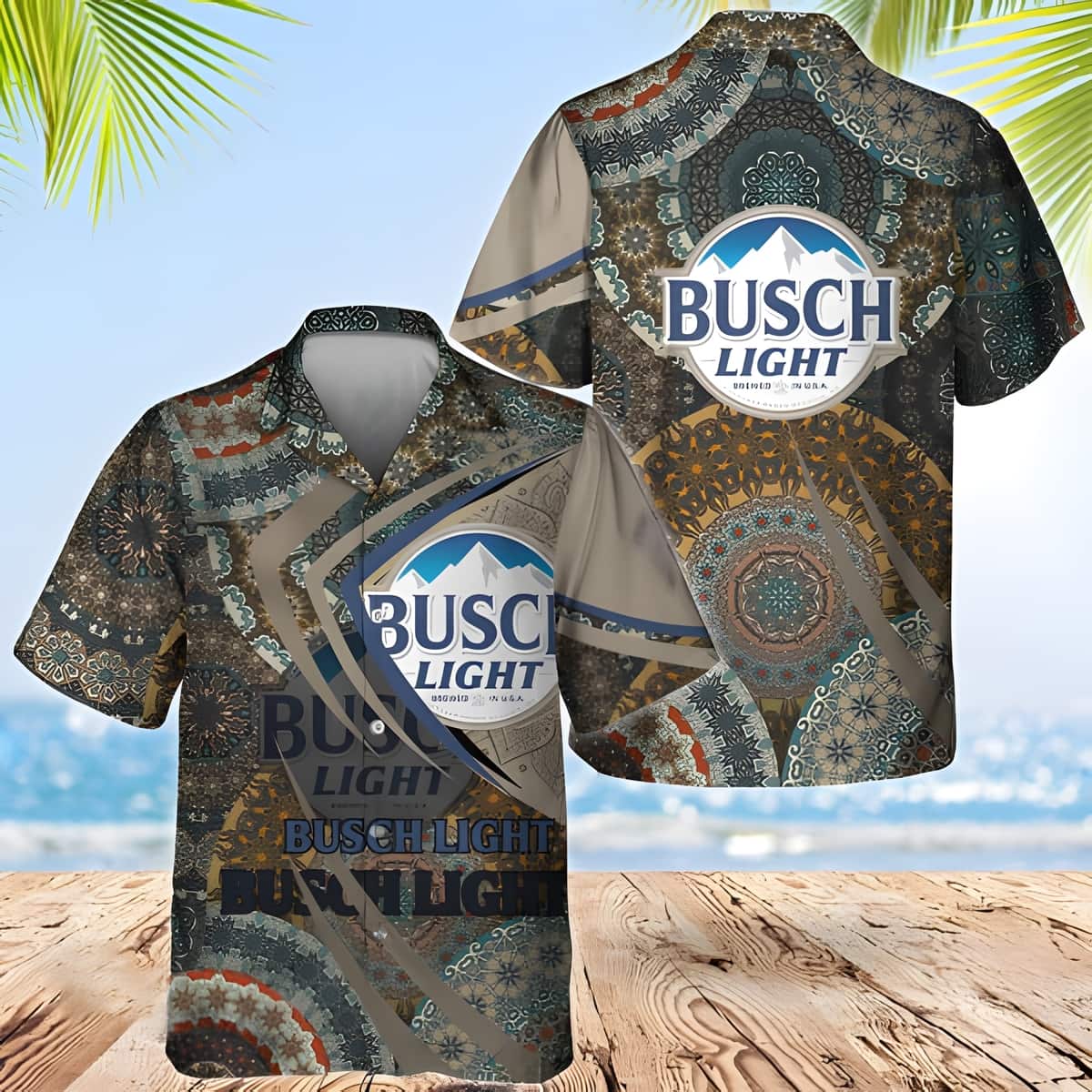 Busch Light Hawaiian Shirt Boho Mandala Pattern Beer Lovers Gift Busch Light Hawaiian Shirt Boho Mandala Pattern Beer Lovers Gift