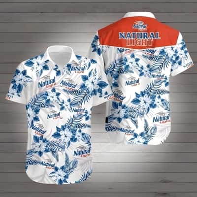 Natural Light Hawaiian Shirt Hibiscus Pattern Beach Gift Natural Light Hawaiian Shirt Hibiscus Pattern Beach Gift