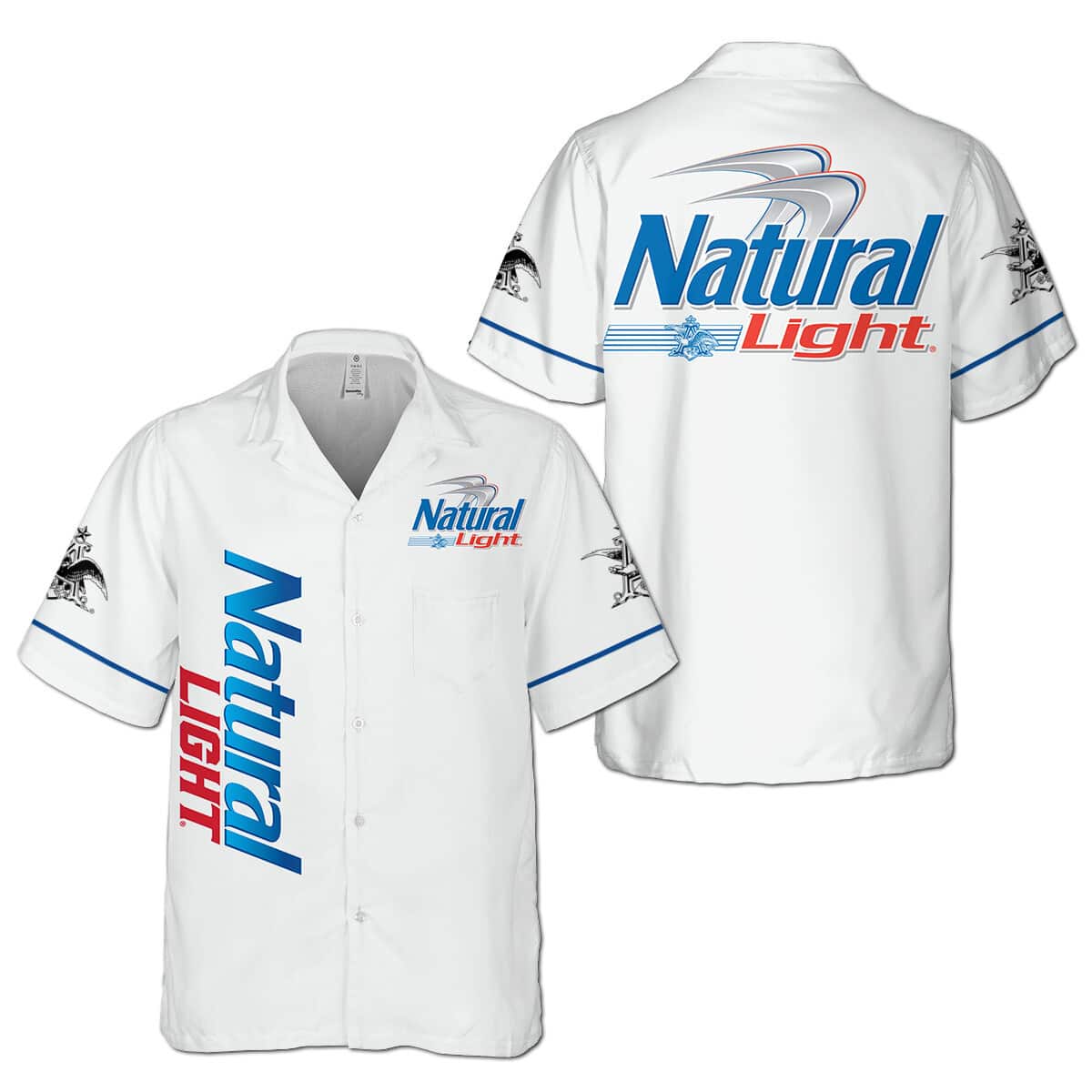 White Natural Light Beer Hawaiian Shirt White Natural Light Beer Hawaiian Shirt