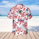 Natural Light Hawaiian Shirt Flowers Pattern Summer Gift For Beach Lovers