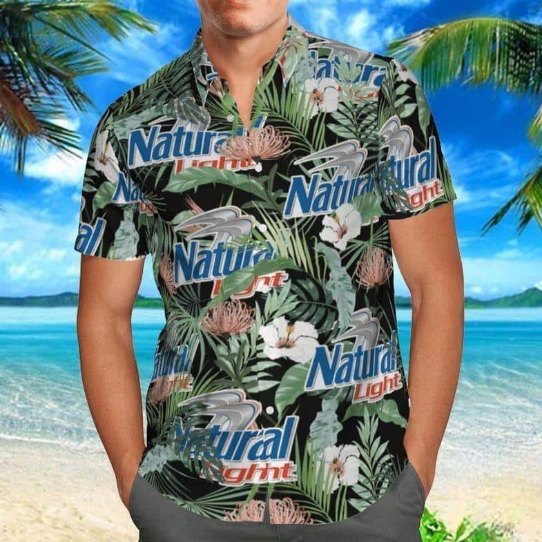 Natural Light Hawaiian Shirt Tropical Leaves Practical Beach Gift Natural Light Hawaiian Shirt Tropical Leaves Practical Beach Gift