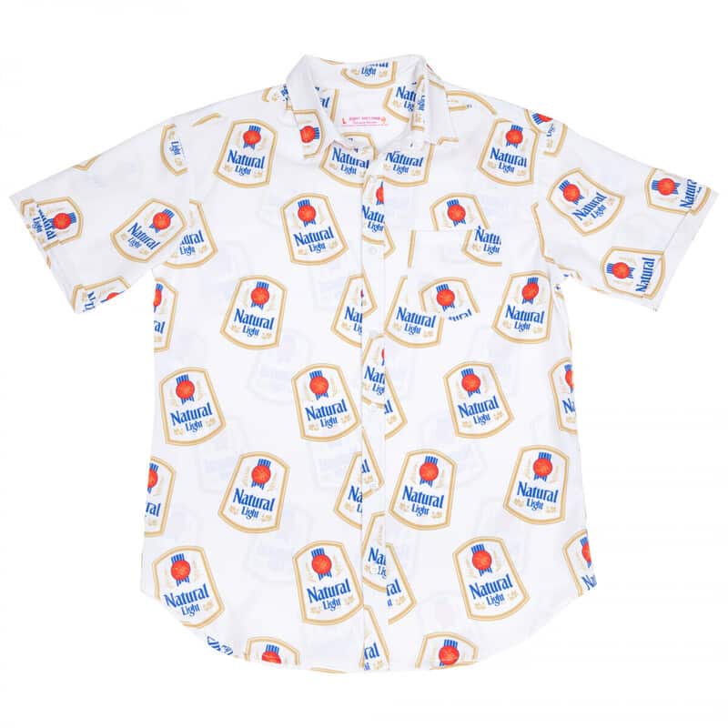 White Natural Light Hawaiian Shirt Beer Lovers Gift White Natural Light Hawaiian Shirt Beer Lovers Gift