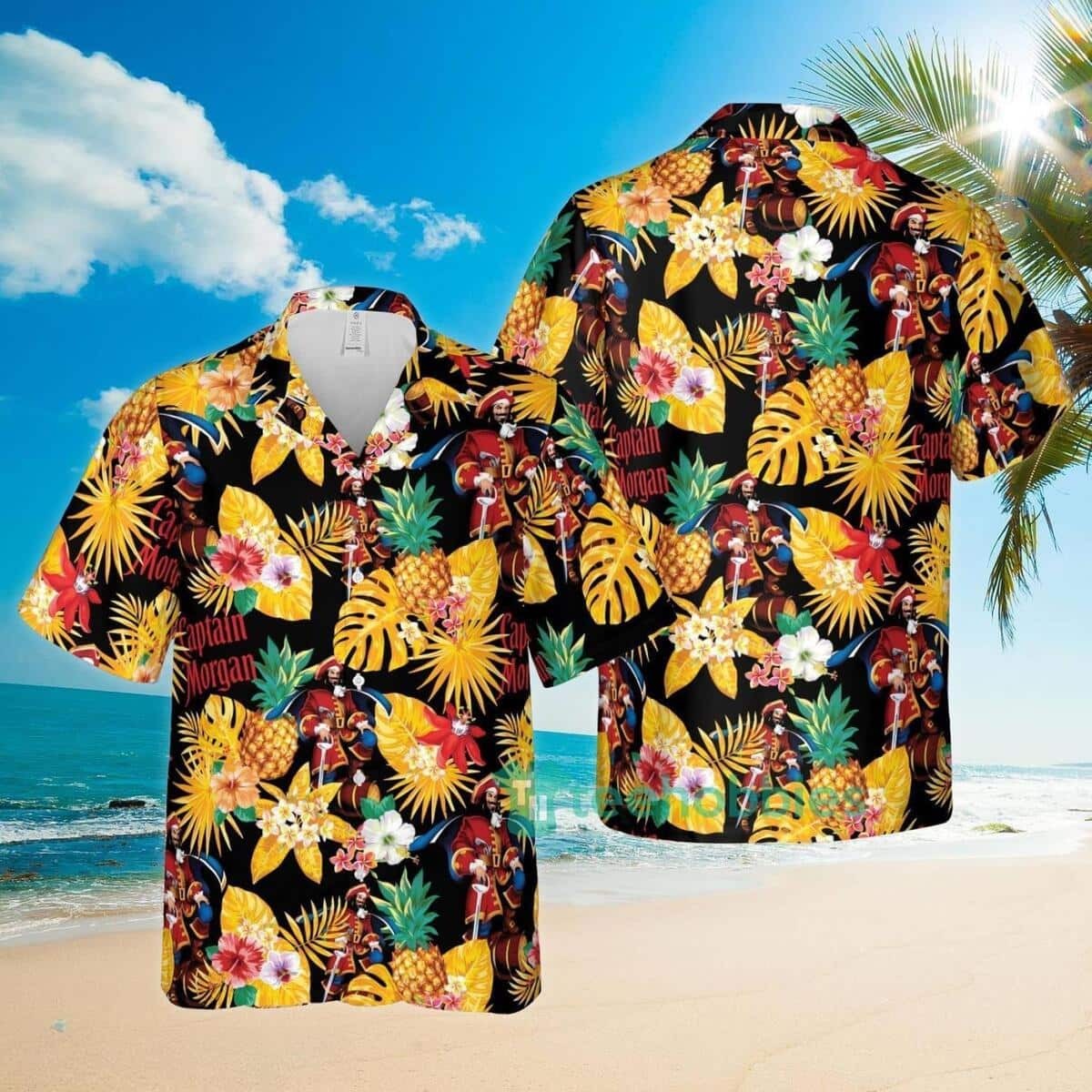 Captain Morgan Hawaiian Shirt Tropical Pattern Gift For Beach Lovers