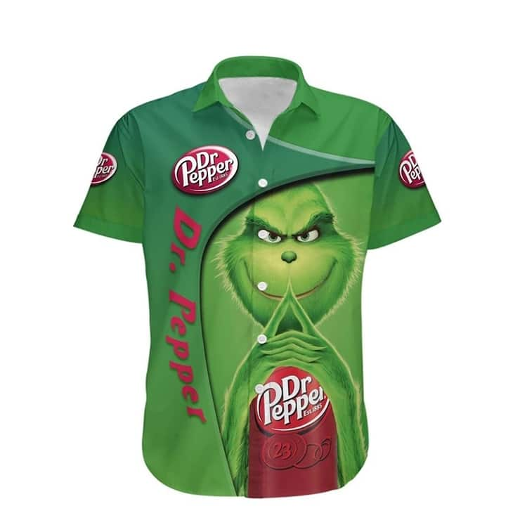 Funny Grinch Loves Dr Pepper Beer Hawaiian Shirt