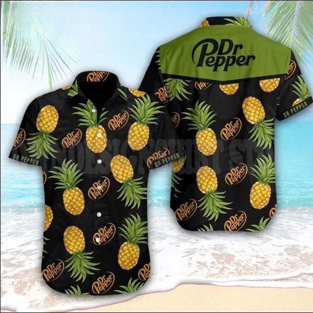 Dr Pepper Beer Hawaiian Shirt Pineapple Summer Beach Gift