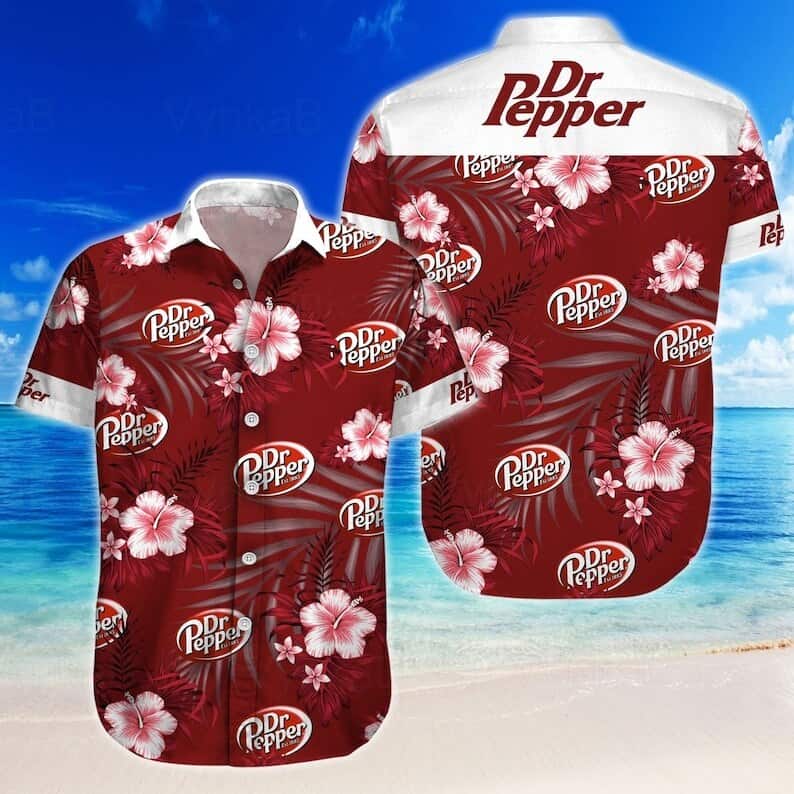 Dr Pepper Hawaiian Shirt Hibiscus Flower Pattern Summer Beach Gift Dr Pepper Hawaiian Shirt Hibiscus Flower Pattern Summer Beach Gift