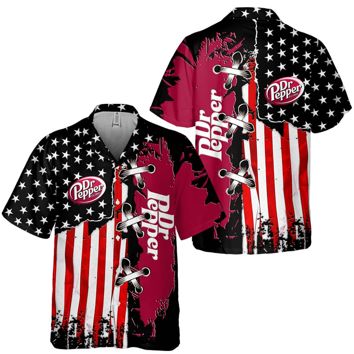 Dr Pepper Hawaiian Shirt US Flag Independence Day 4th Of July Dr Pepper Hawaiian Shirt US Flag Independence Day 4th Of July