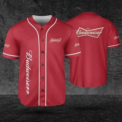 Budweiser Red Baseball Jersey Beer Lovers Gift Budweiser Red Baseball Jersey Beer Lovers Gift