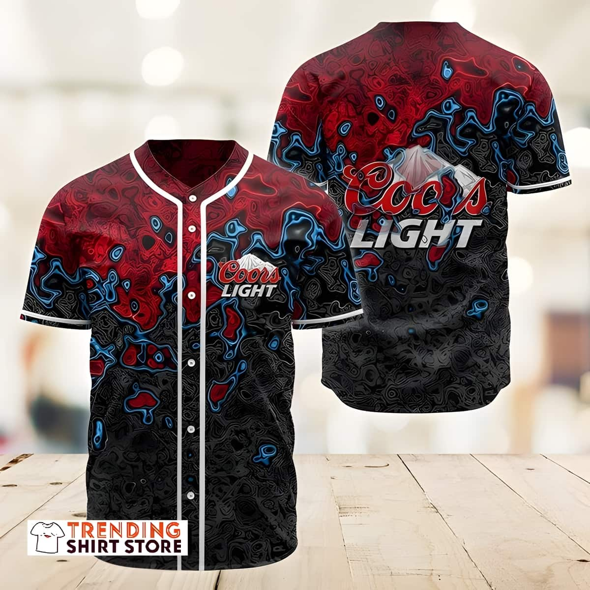 Coors Light Baseball Jersey Abstract Holographic Beer Gift For Baseball Coach