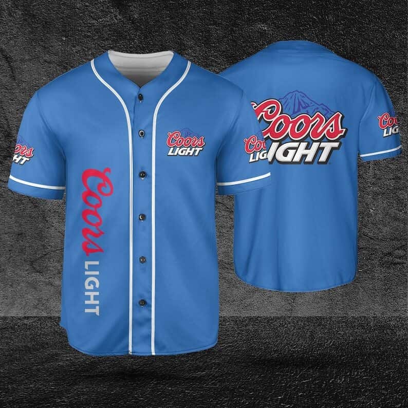 Coors Light Blue Baseball Jersey Father's Day Beer Gift Coors Light Blue Baseball Jersey Father's Day Beer Gift