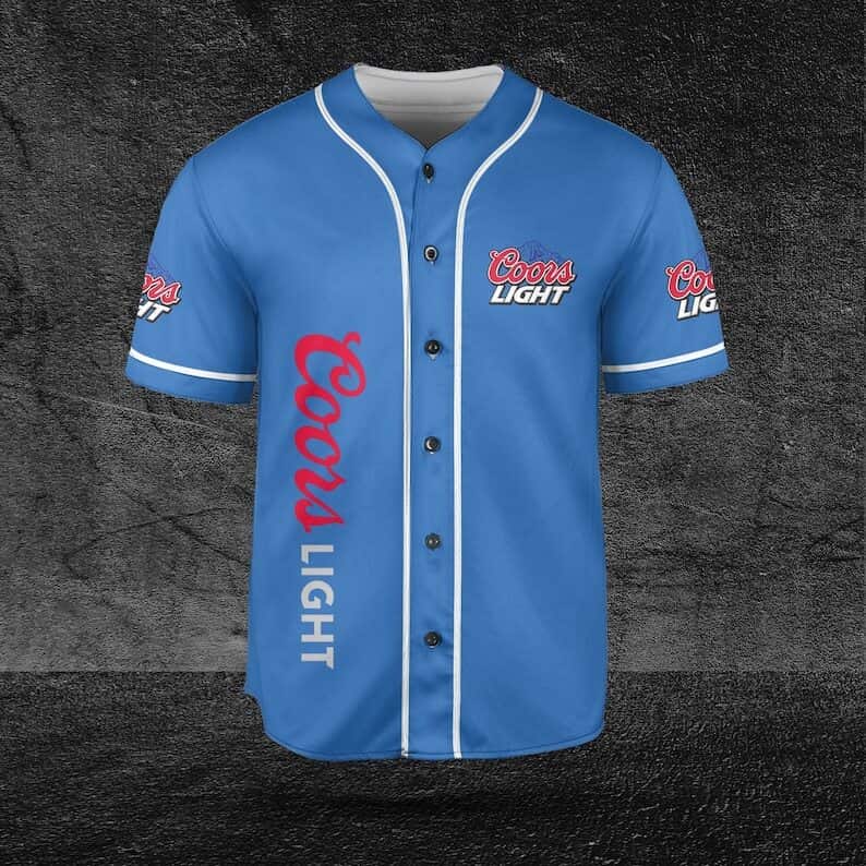 Coors Light Blue Baseball Jersey Father's Day Beer Gift Coors Light Blue Baseball Jersey Father's Day Beer Gift