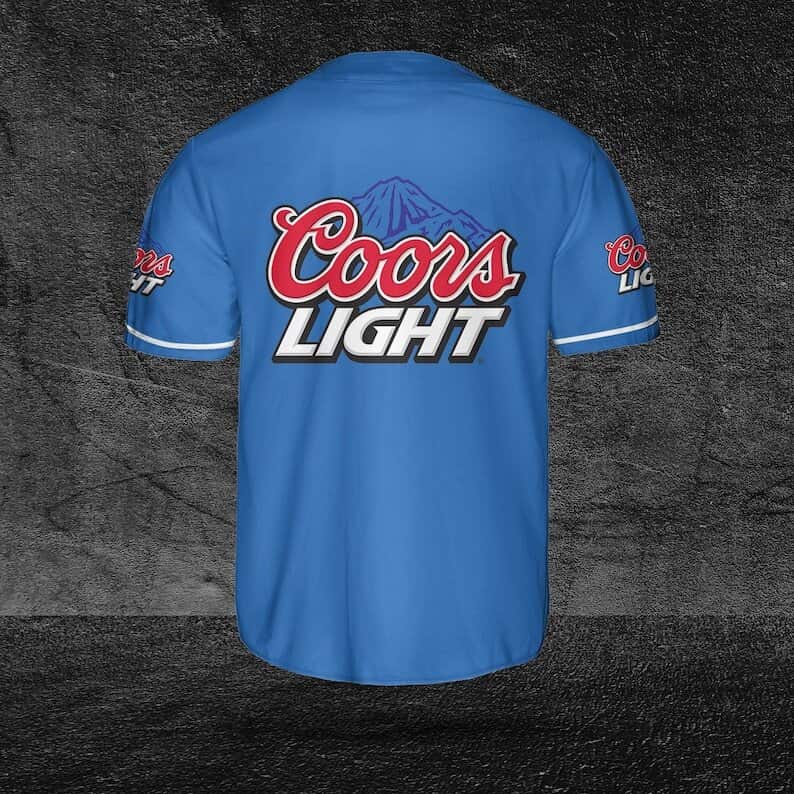 Coors Light Blue Baseball Jersey Father's Day Beer Gift Coors Light Blue Baseball Jersey Father's Day Beer Gift
