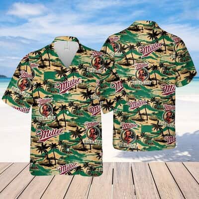 Miller High Life Hawaiian Shirt Sea Island Pattern Beach Lovers Gift Miller High Life Hawaiian Shirt Sea Island Pattern Beach Lovers Gift