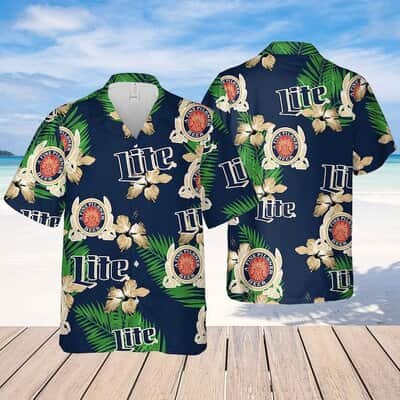 Miller Lite Hawaiian Shirt A Fine Pilsner Beer Hibiscus Flower Pattern Miller Lite Hawaiian Shirt A Fine Pilsner Beer Hibiscus Flower Pattern
