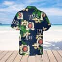 Miller Lite Hawaiian Shirt A Fine Pilsner Beer Hibiscus Flower Pattern