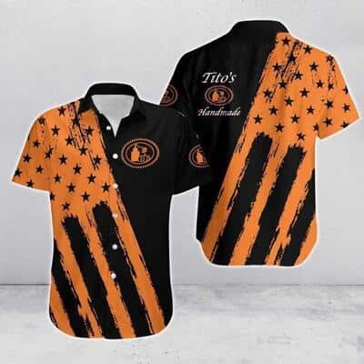 Tito’s Handmade Vodka Hawaiian Shirt USA Flag All Over Print Beach Vacation Gift