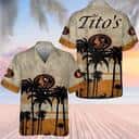 Vintage Tito’s Handmade Vodka Hawaiian Shirt Palm Tree Beach Vacation Gift