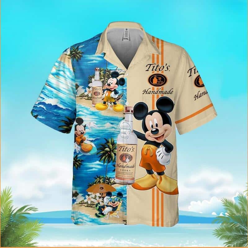 Cool Mickey Mouse Disney Tito’s Handmade Vodka Hawaiian Shirt Cool Mickey Mouse Disney Tito’s Handmade Vodka Hawaiian Shirt