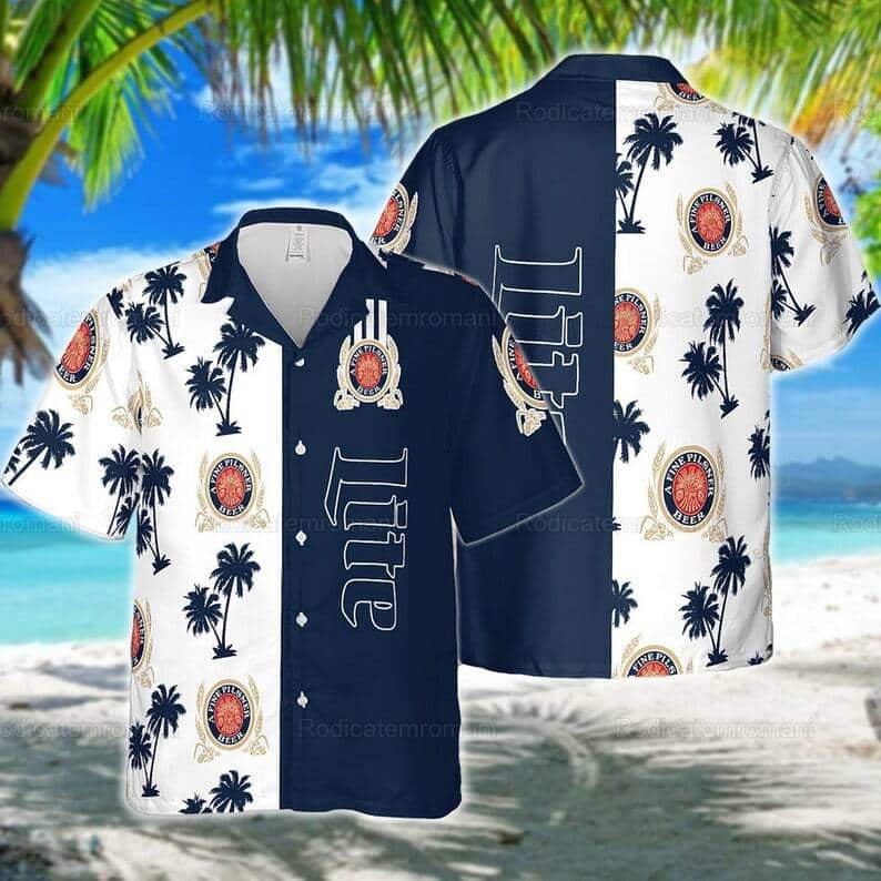 Miller Lite Beer Hawaiian Shirt Beach Gift For Him And Her Miller Lite Beer Hawaiian Shirt Beach Gift For Him And Her