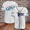 White Miller Lite Baseball Jersey Gift For Sports Lovers White Miller Lite Baseball Jersey Gift For Sports Lovers