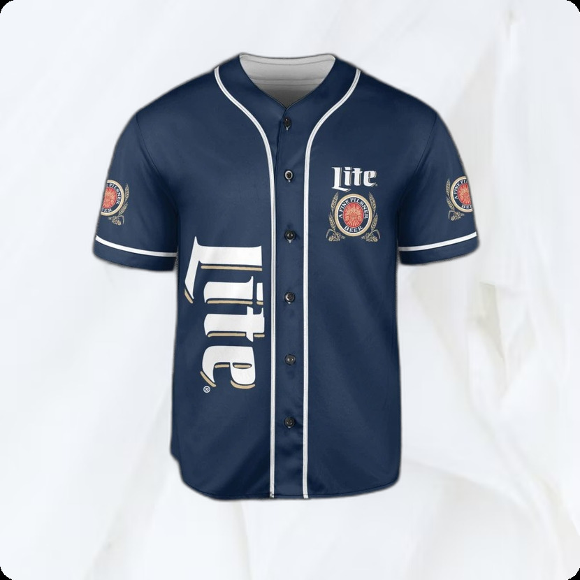 Midnight Miller Lite Baseball Jersey A Fine Pilsner Beer Midnight Miller Lite Baseball Jersey A Fine Pilsner Beer