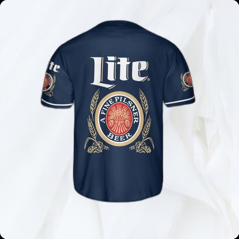 Midnight Miller Lite Baseball Jersey A Fine Pilsner Beer Midnight Miller Lite Baseball Jersey A Fine Pilsner Beer