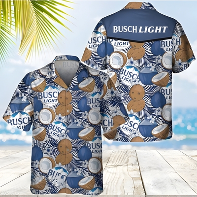 Busch Light Hawaiian Shirt Tropical Coconut Practical Beach Gift Busch Light Hawaiian Shirt Tropical Coconut Practical Beach Gift