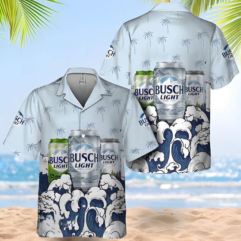 Summer Waves Busch Light Hawaiian Shirt Beach Vacation Gift Summer Waves Busch Light Hawaiian Shirt Beach Vacation Gift