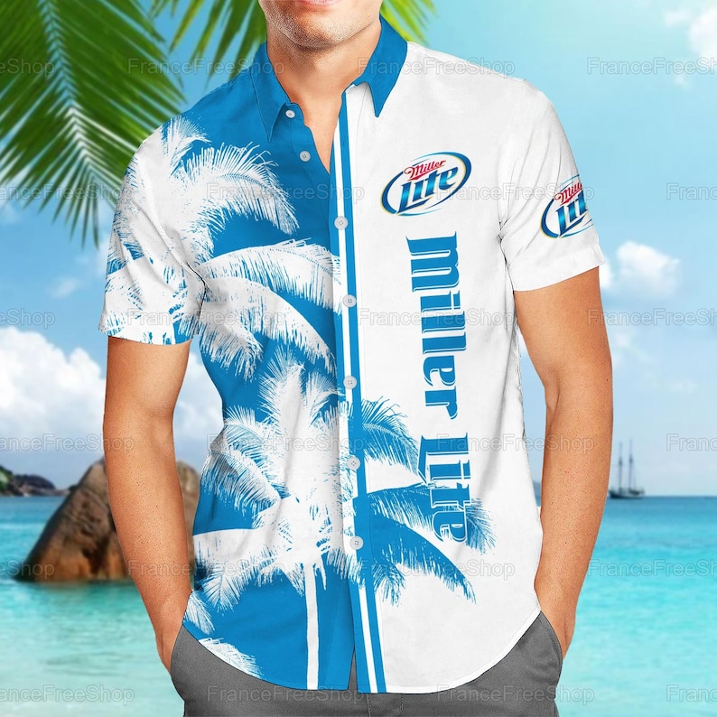 Miller Lite Hawaiian Shirt Summer Gift For Beach Lovers Miller Lite Hawaiian Shirt Summer Gift For Beach Lovers